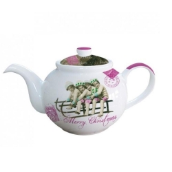 Christmas teapot, Vintage, porcelain